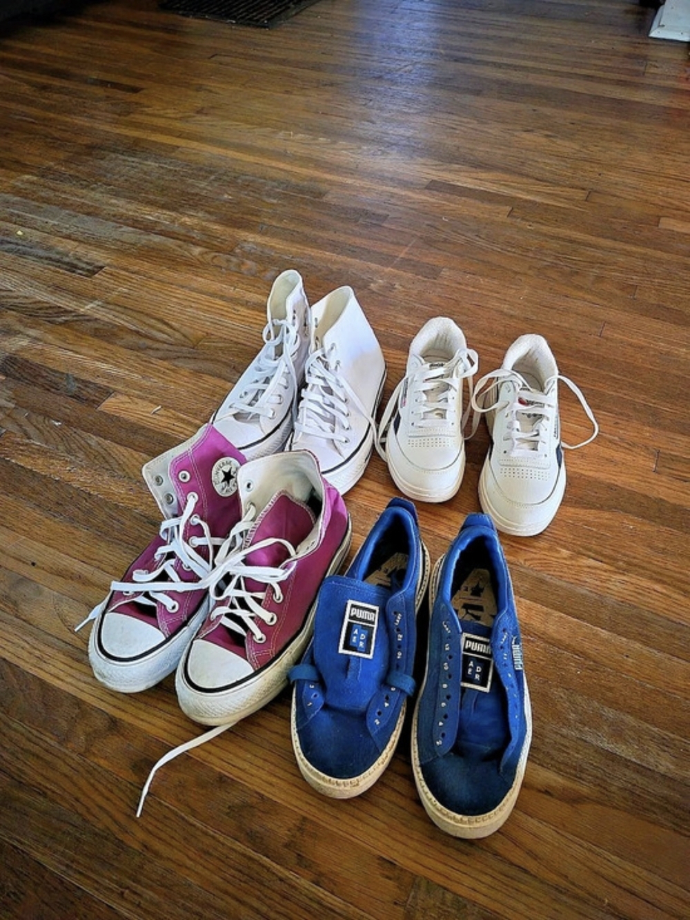 4 pairs of platform sneakers